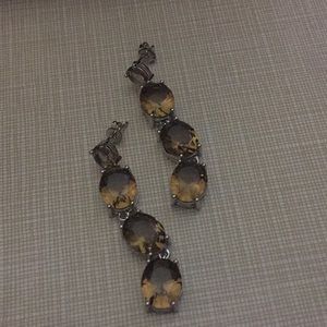 NEW perfect party earrings Smoky Quartz dangle